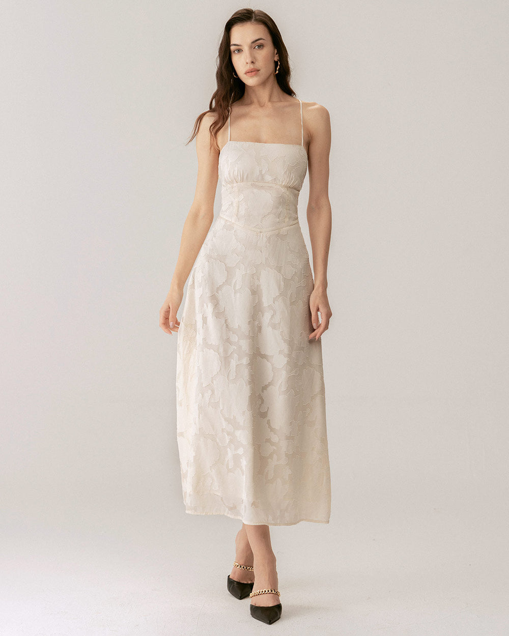 Vestido Florencia | Elegancia en Jacquard Tono Durazno