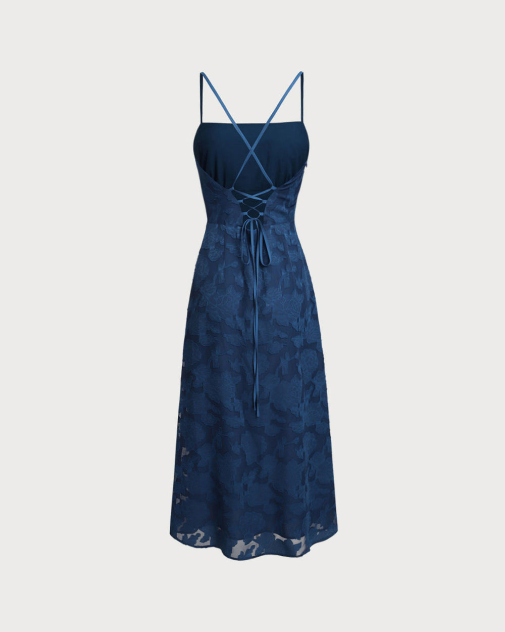Vestido Julieta | Elegancia en Jacquard Tono Azul marino