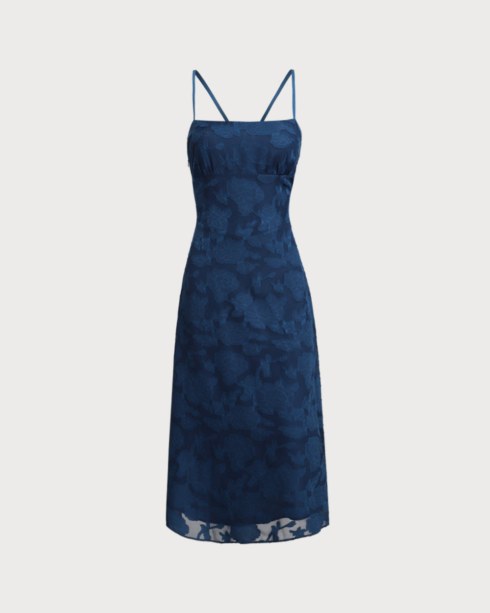 Vestido Julieta | Elegancia en Jacquard Tono Azul marino