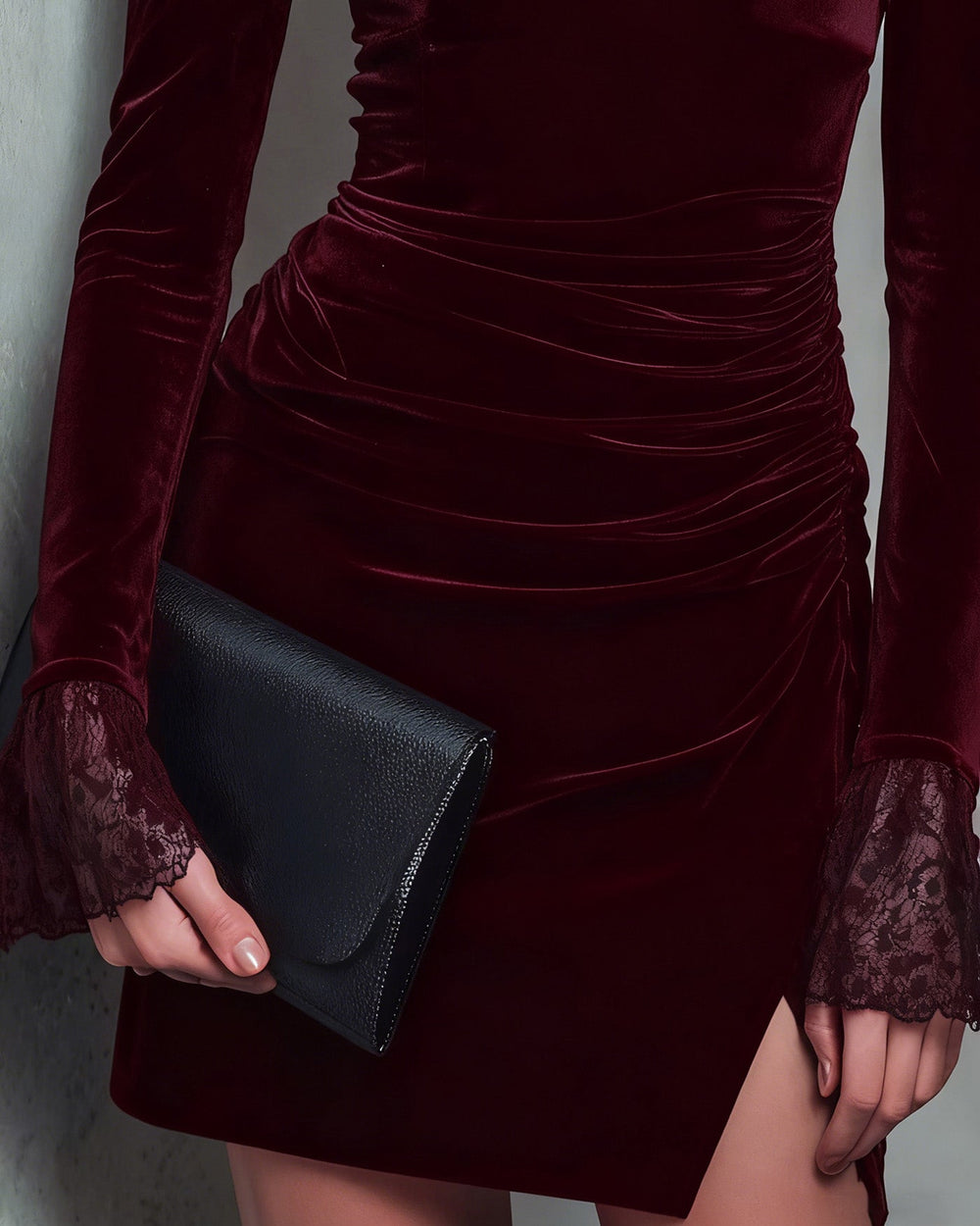 Vestido Bianca | Elegancia en Terciopelo Tono Vino