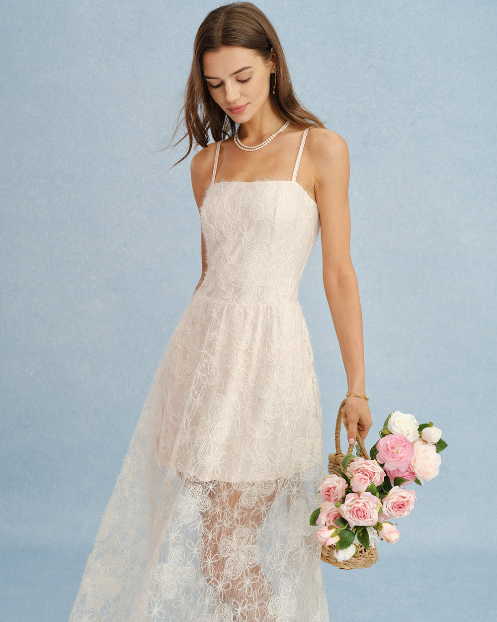 Vestido Emilia | Elegancia en Encaje Tono Durazno