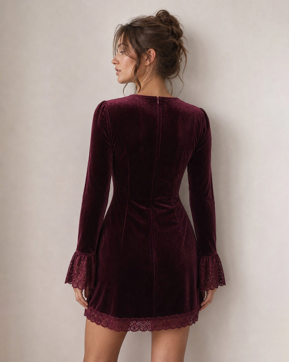 Vestido Penélope | Elegancia en Terciopelo Tono Vino