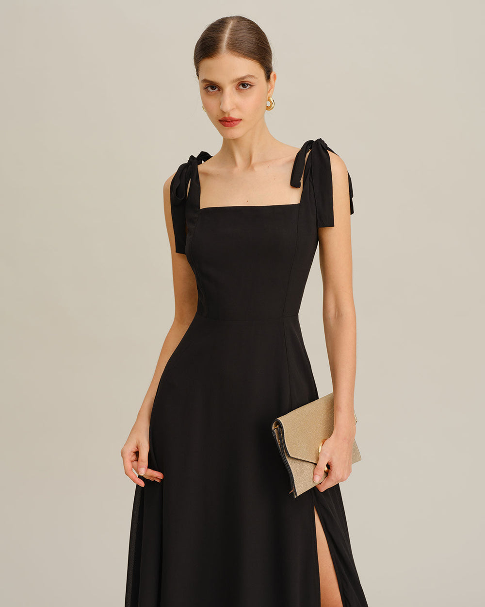 Vestido Ginevra | Elegancia en Gasa Tono Negro