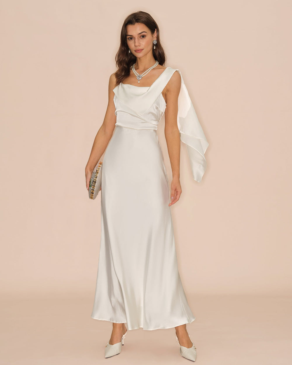 Vestido Renata | Elegancia en Satén Tono Blanco