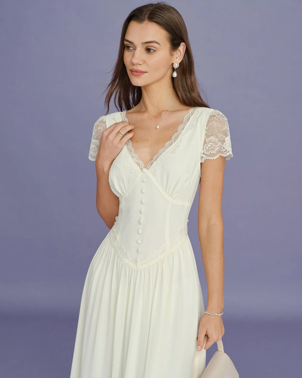 Vestido Ariadna | Elegancia en Encaje Tono Durazno