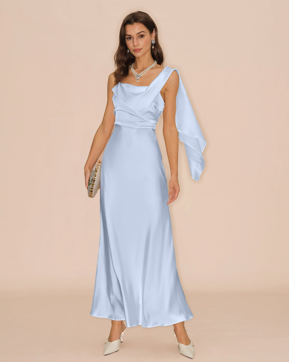 Vestido Flora | Silueta Tubo con Escote cuadrado en Tono Azul