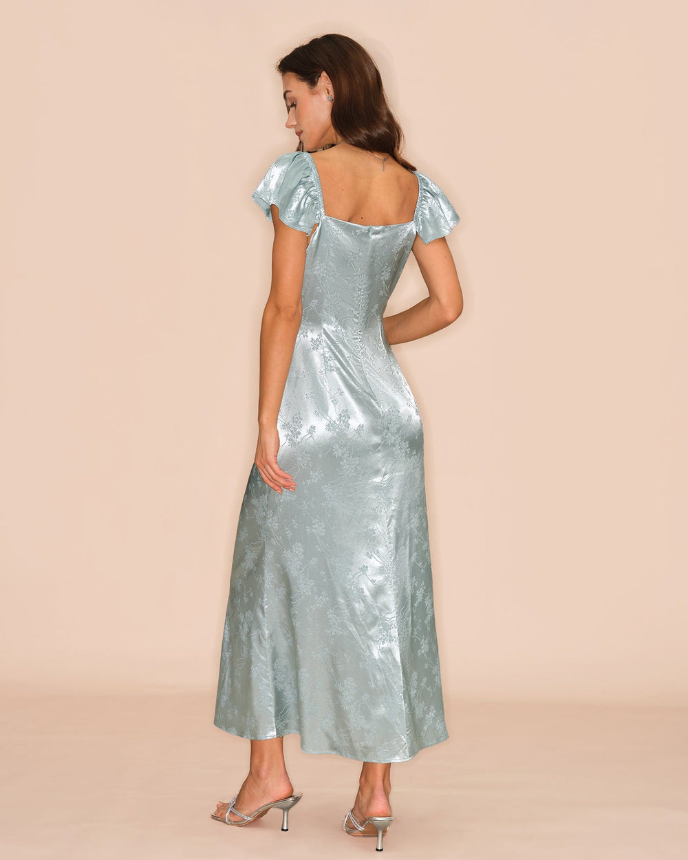 Vestido Luciana | Elegancia en Satén Tono Verde