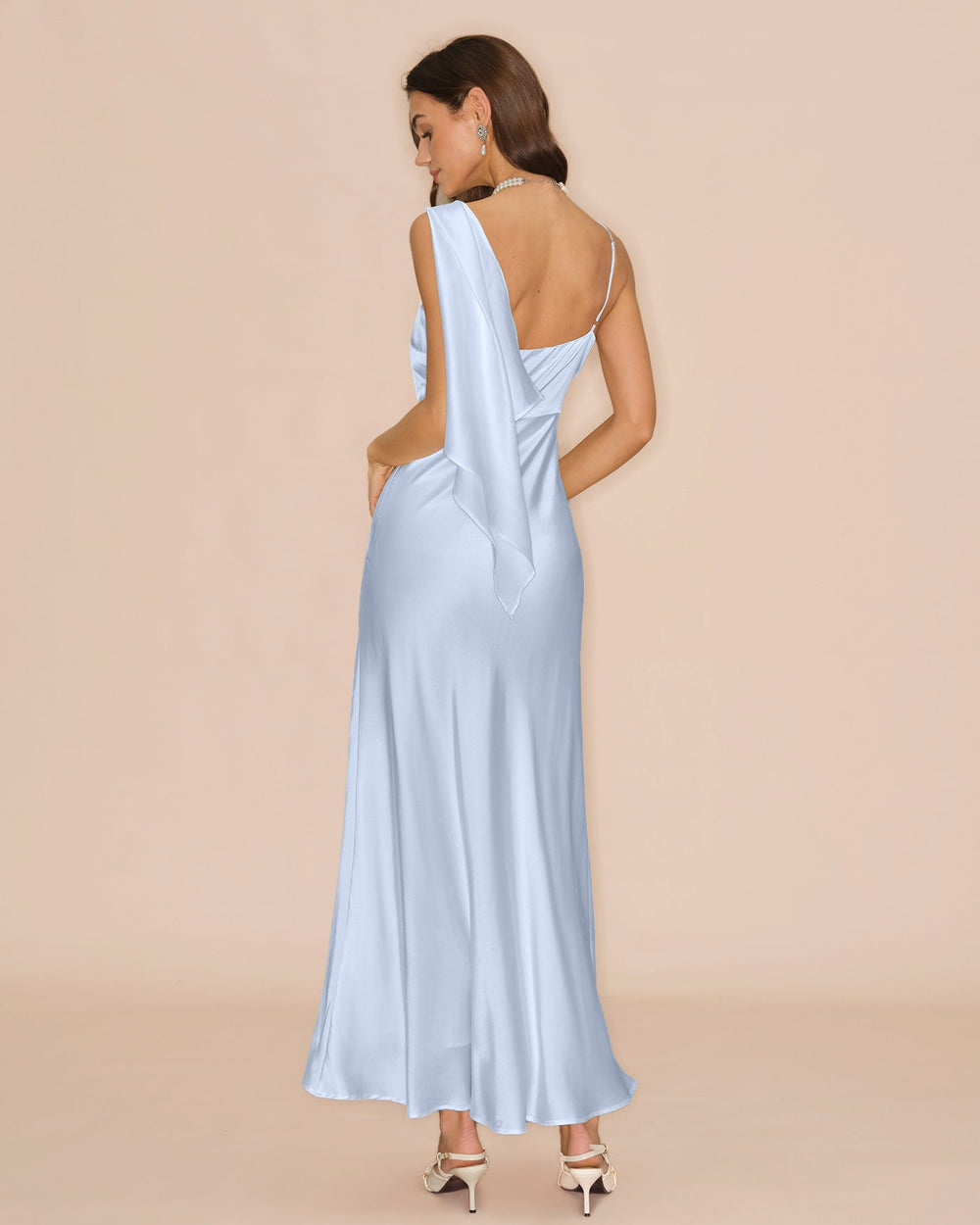 Vestido Flora | Silueta Tubo con Escote cuadrado en Tono Azul