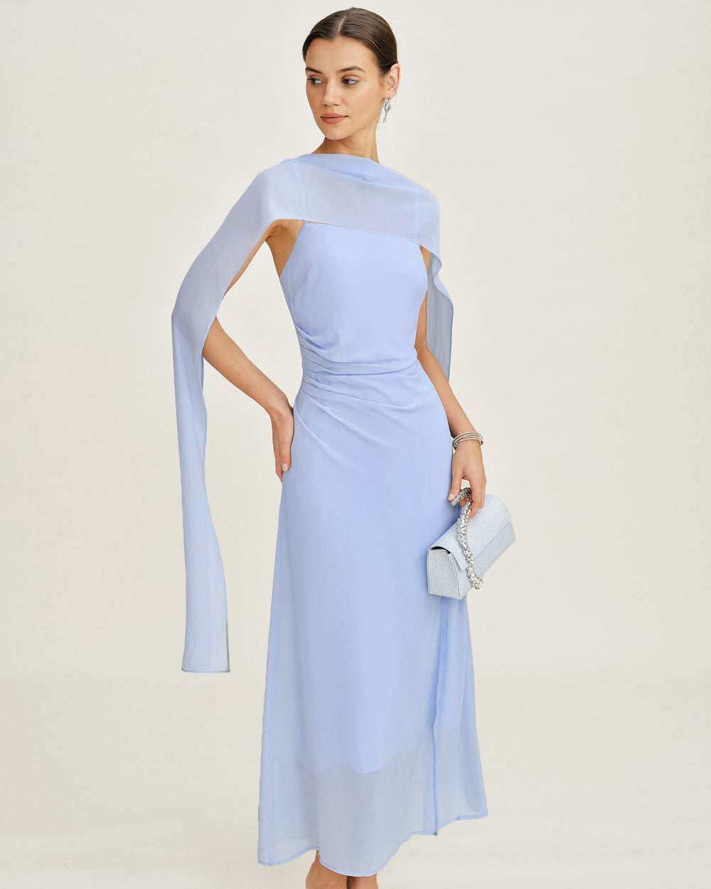 Vestido Florencia | Elegancia en Gasa Tono Azul