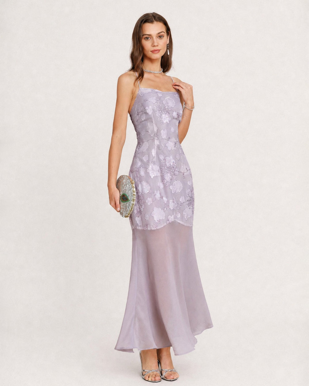 Vestido Renata | Elegancia en Jacquard Tono Morado
