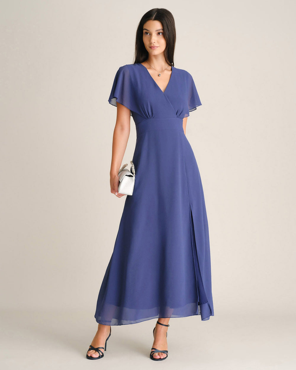 Vestido Ariadna | Elegancia en Gasa Tono Azul