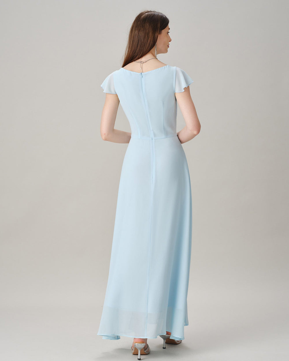 Vestido Valeria | Elegancia en Gasa Tono Azul
