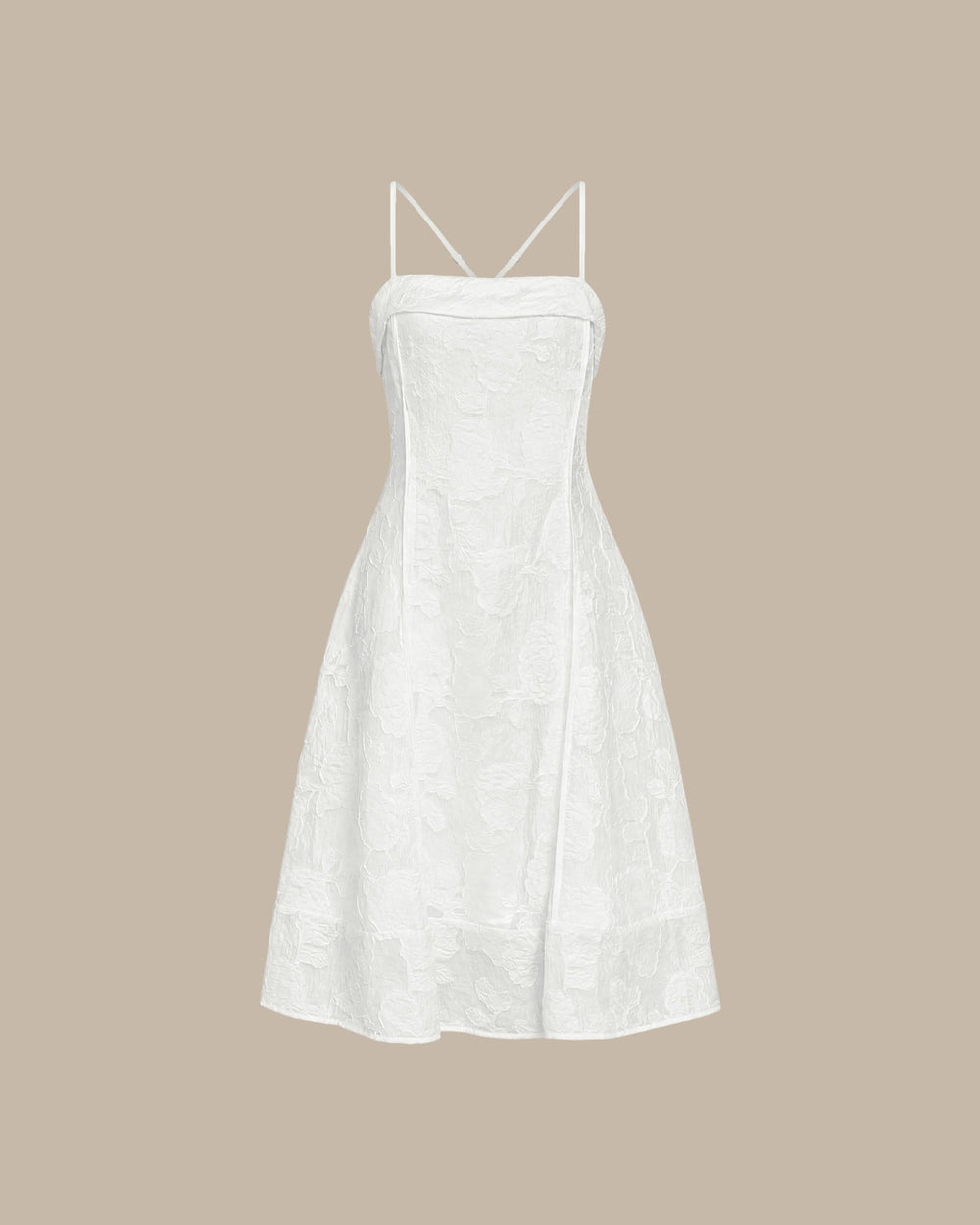 Vestido Sofía | Elegancia en Jacquard Tono Blanco