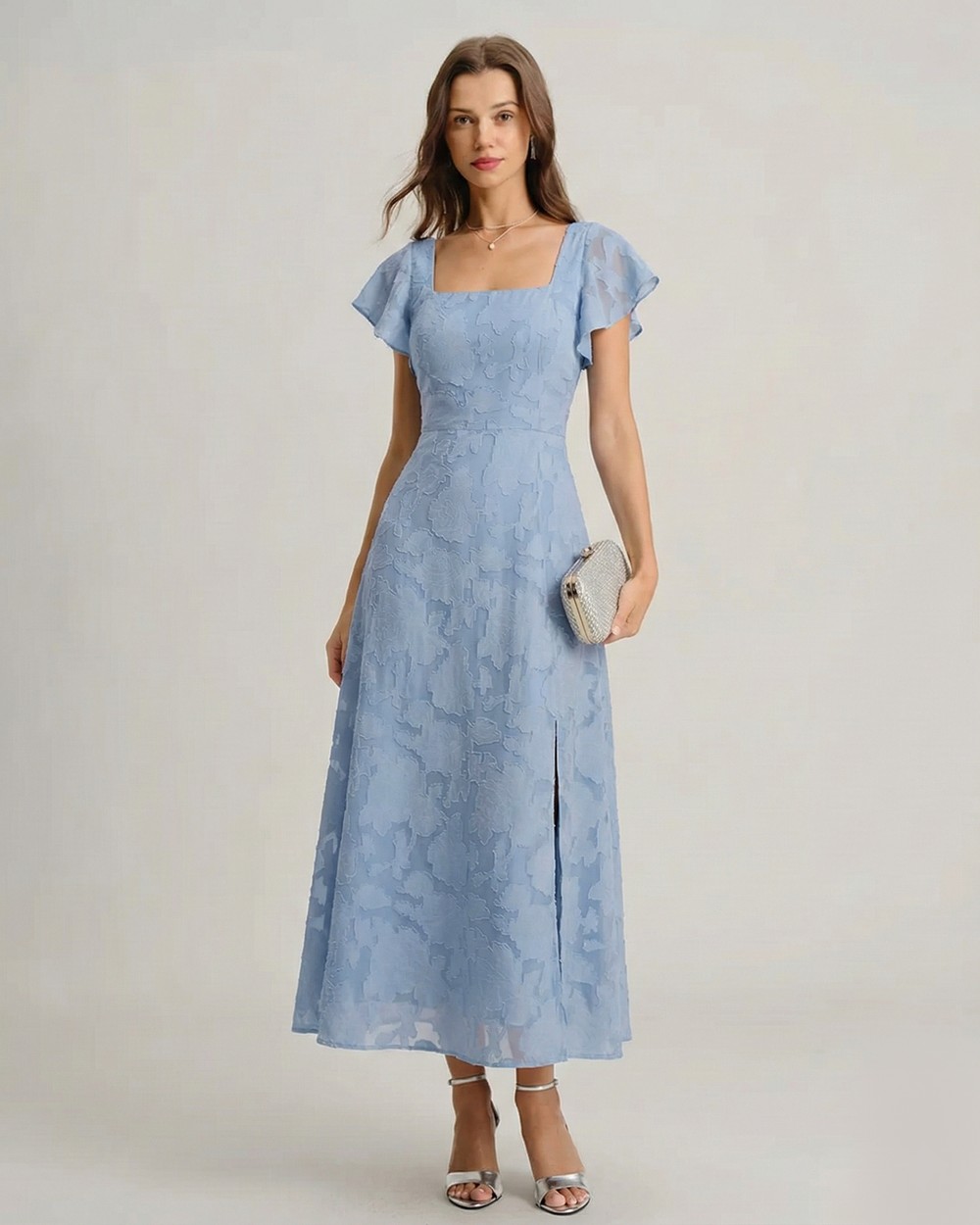 Vestido Emilia | Elegancia en Satén Tono Azul