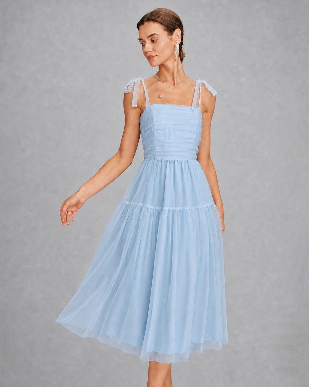 Vestido Julieta | Elegancia en Malla Tono Azul