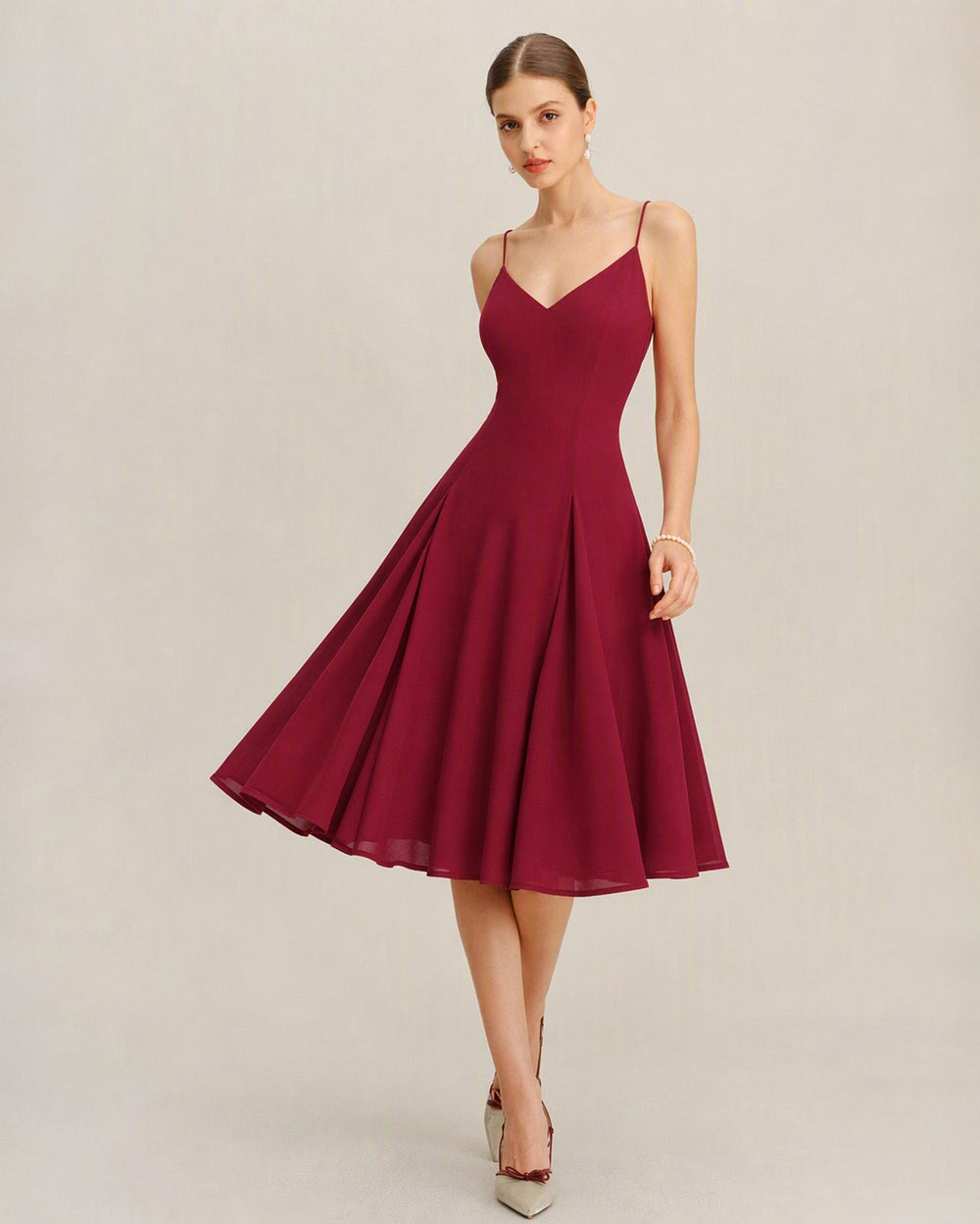Vestido Julieta | Elegancia en Gasa Tono Rojo