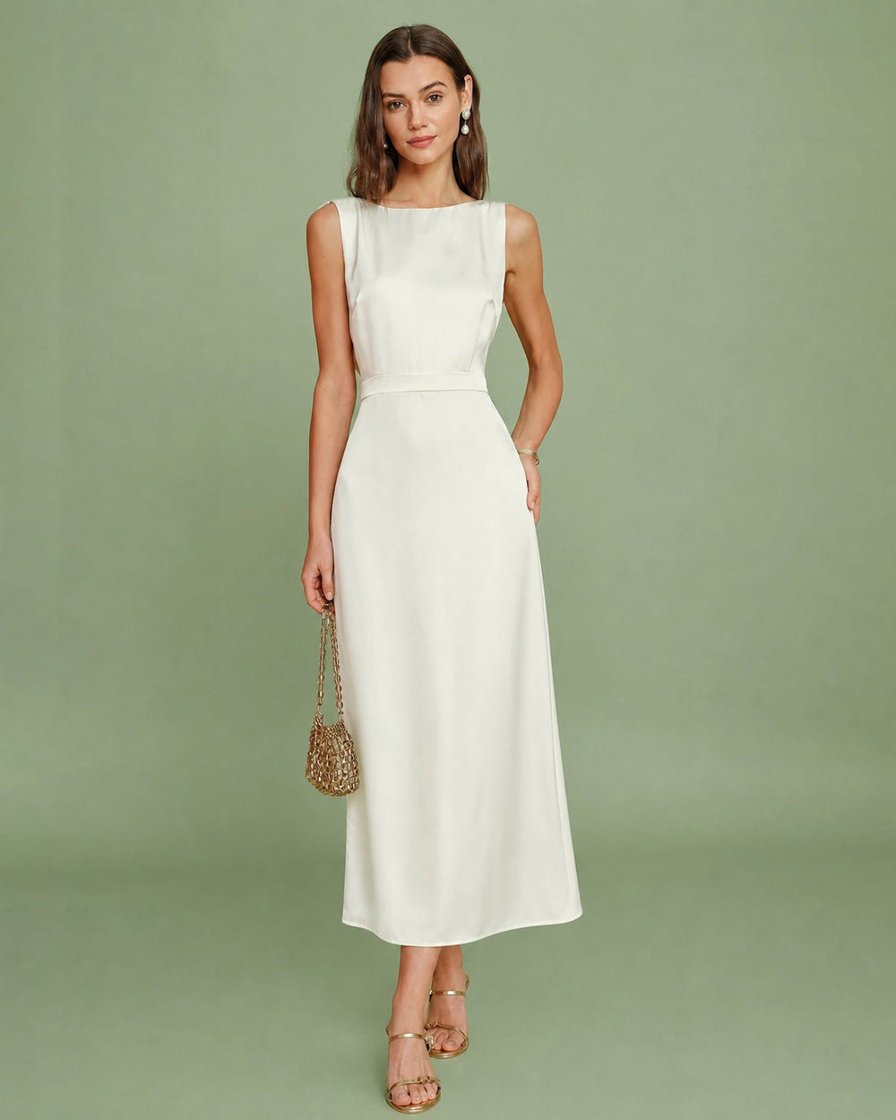 Vestido Ariadna | Elegancia en Satén Tono Durazno