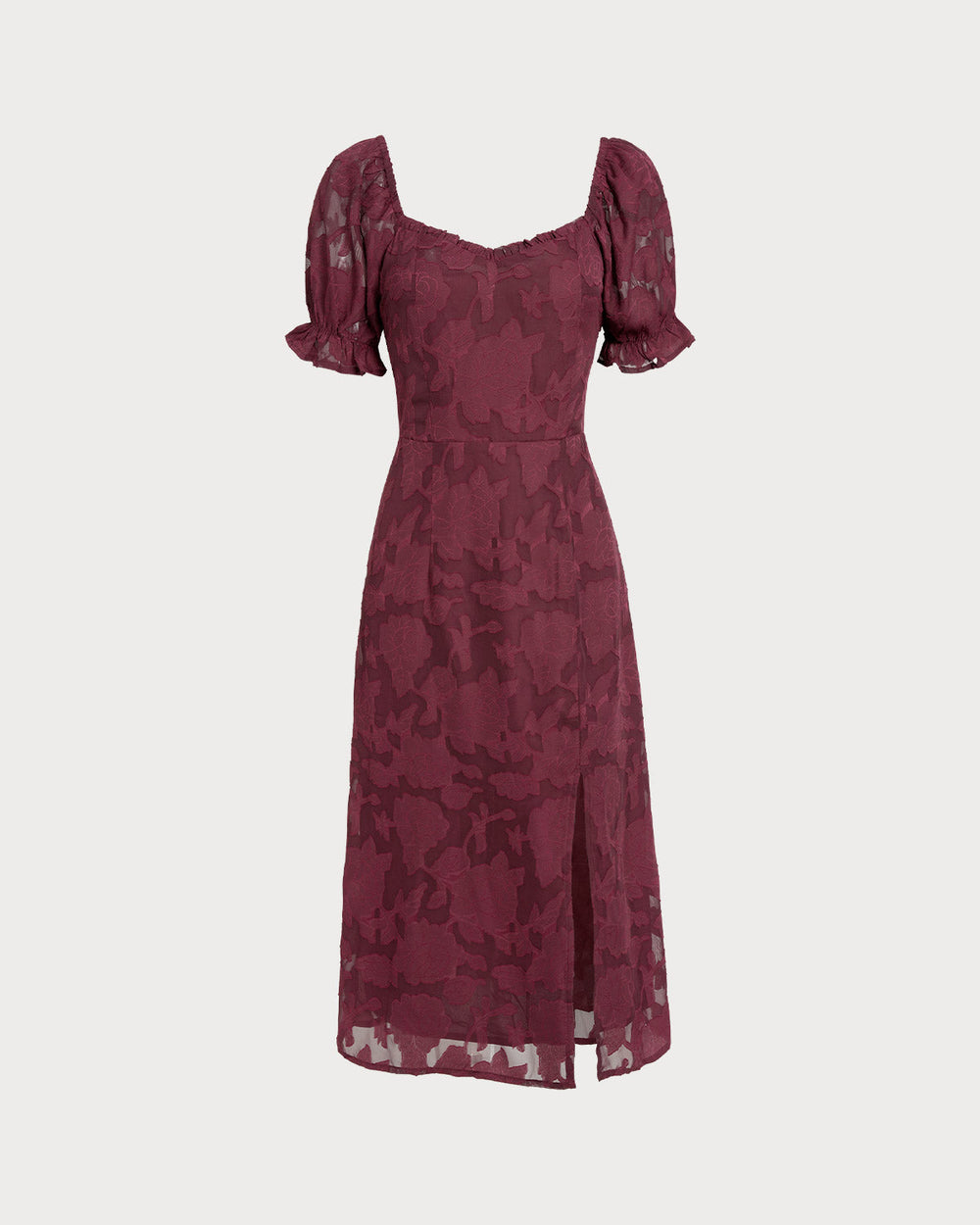 Vestido Martina | Elegancia en Jacquard Tono Vino