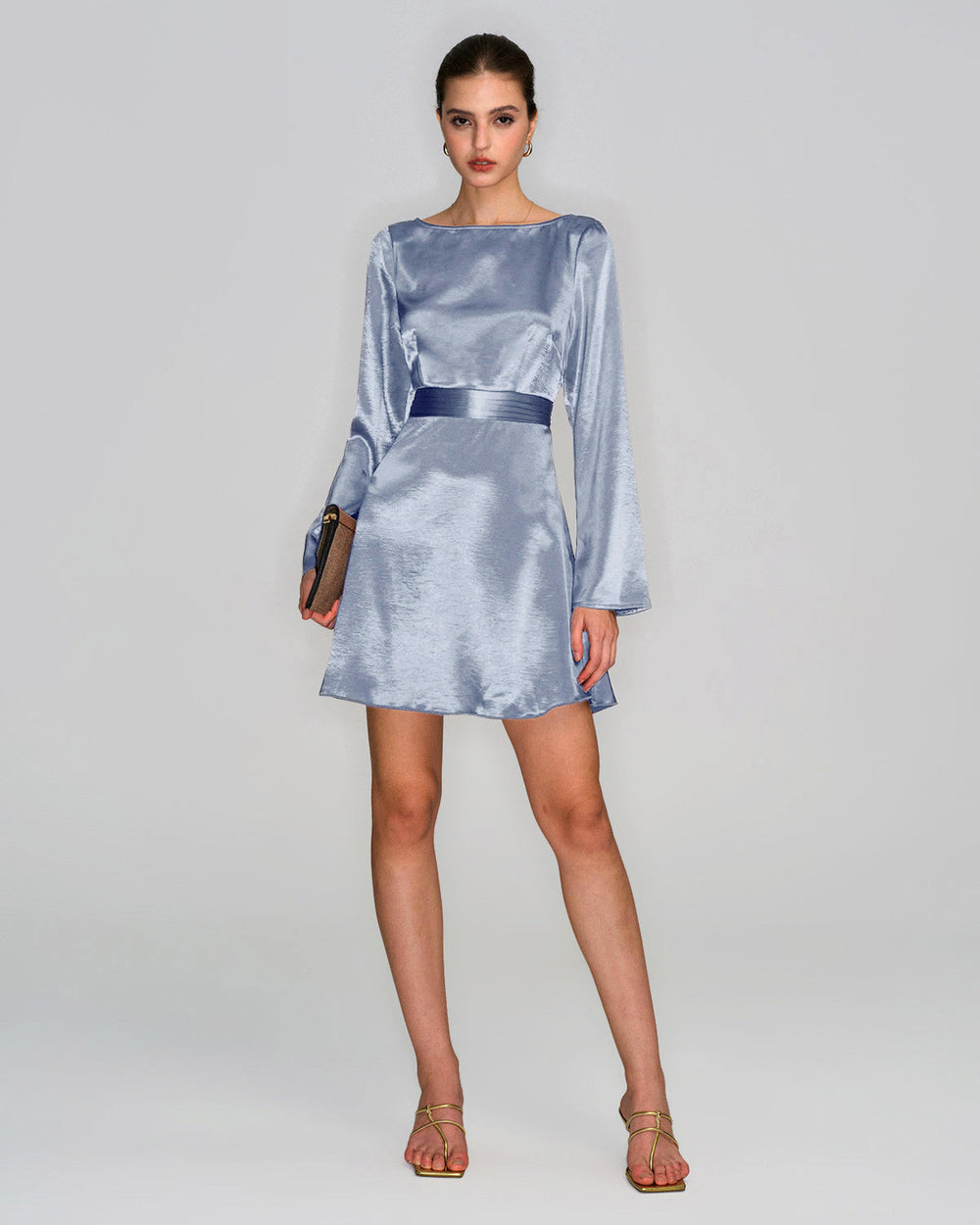 Vestido Serena | Elegancia en Satén Tono Azul