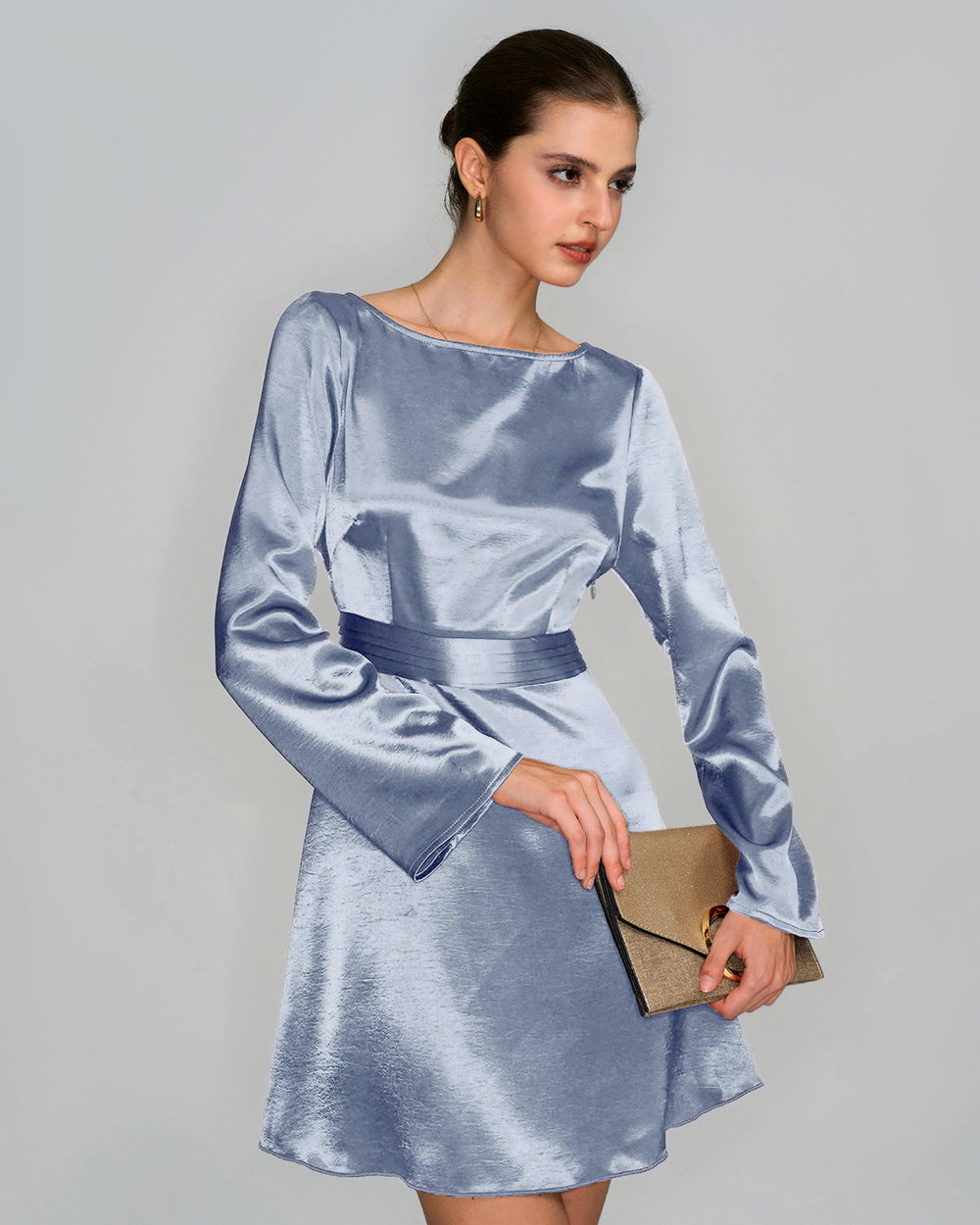 Vestido Serena | Elegancia en Satén Tono Azul