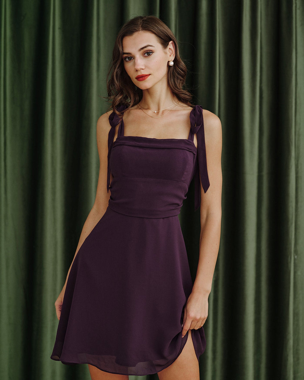 Vestido Olivia | Elegancia en Gasa Tono Morado