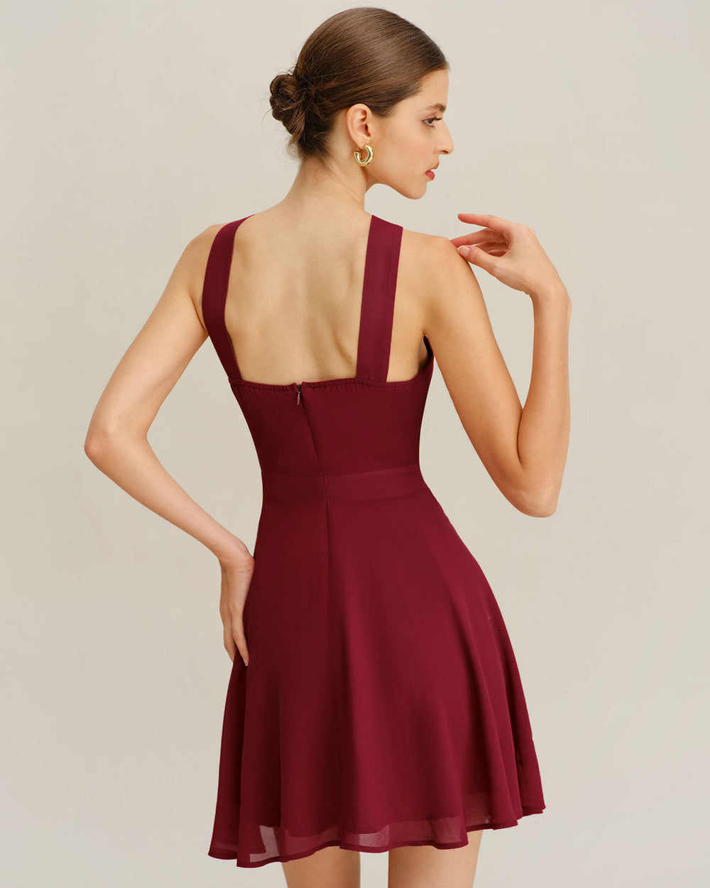 Vestido Victoria | Elegancia en Gasa Tono Vino
