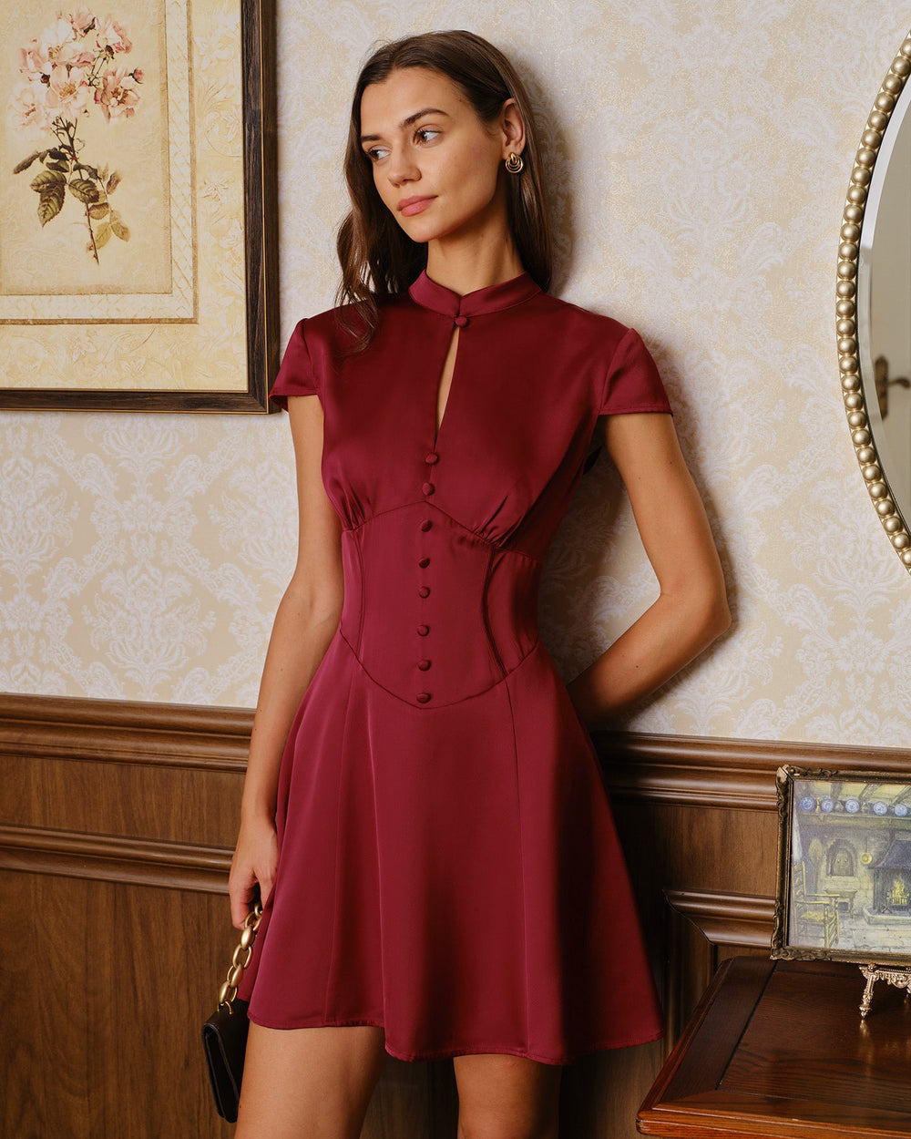 Vestido Penélope | Elegancia en Satén Tono Rojo