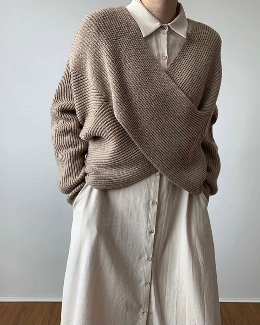 Varel | Pullover in maglia incrociata chic