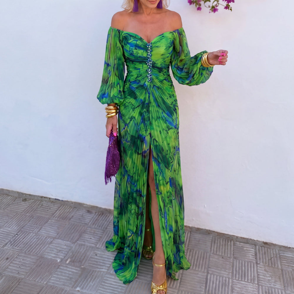 MÍA | VESTIDO LARGO FLORAL CON ESTAMPADO
