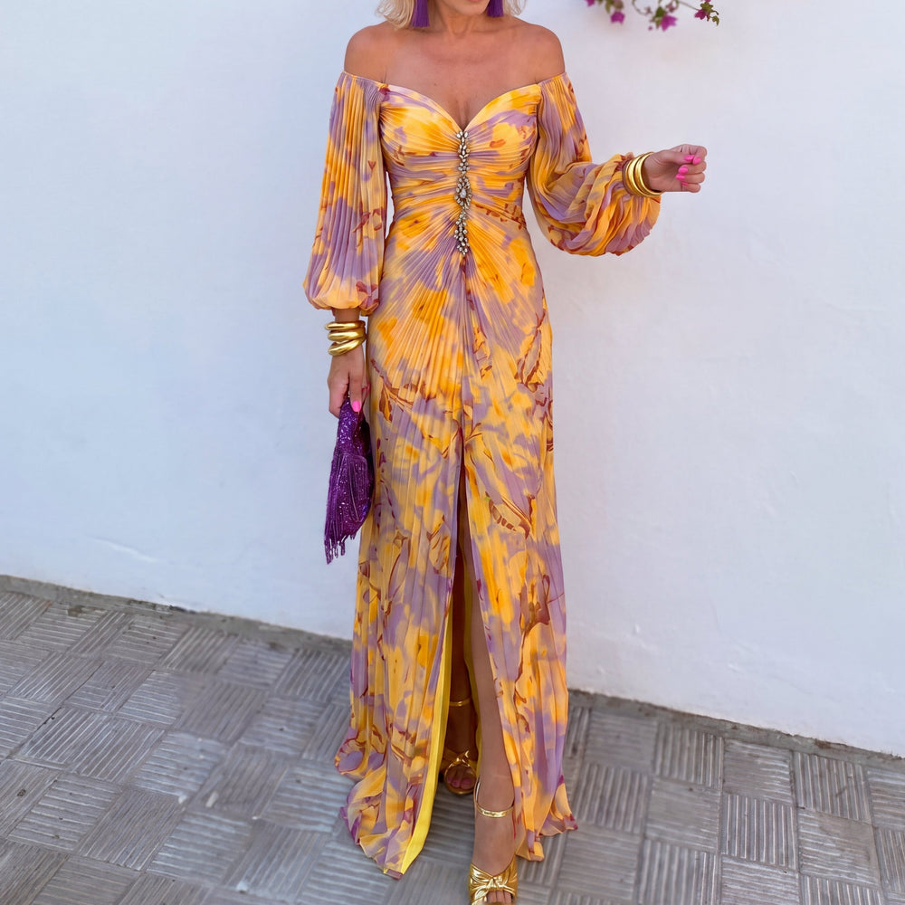 MÍA | VESTIDO LARGO FLORAL CON ESTAMPADO