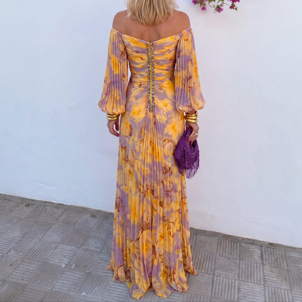 MÍA | VESTIDO LARGO FLORAL CON ESTAMPADO