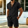 Varel | Set casual in lino da uomo per le giornate calde