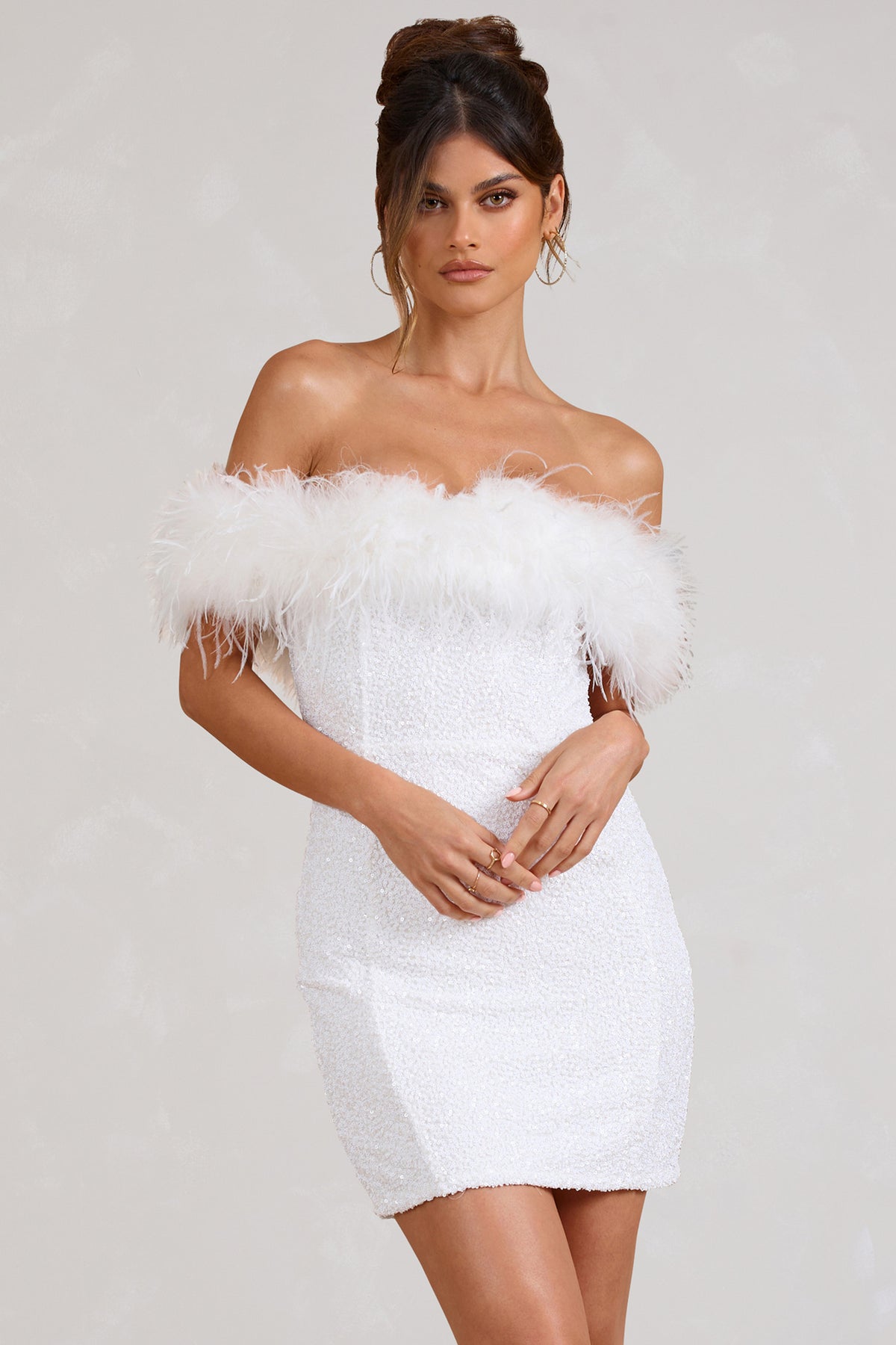 Varel | Abito con paillettes e piume