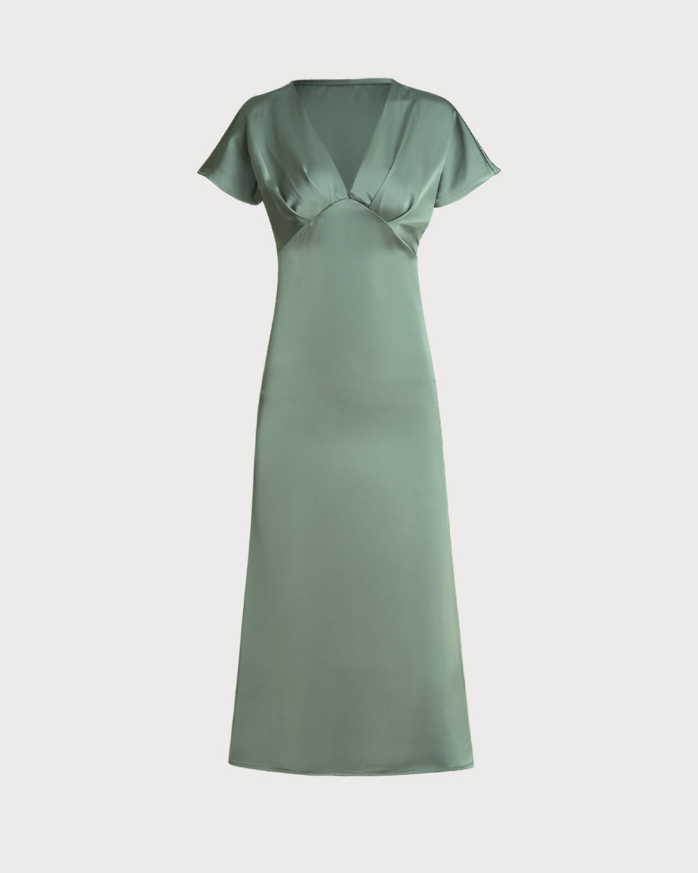 Vestido Antonella | Elegancia en Satén Tono Verde