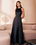 Vestido Constanza | Elegancia en Satén Tono Negro
