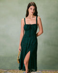 Vestido Blair | Elegancia en Jacquard Tono Verde