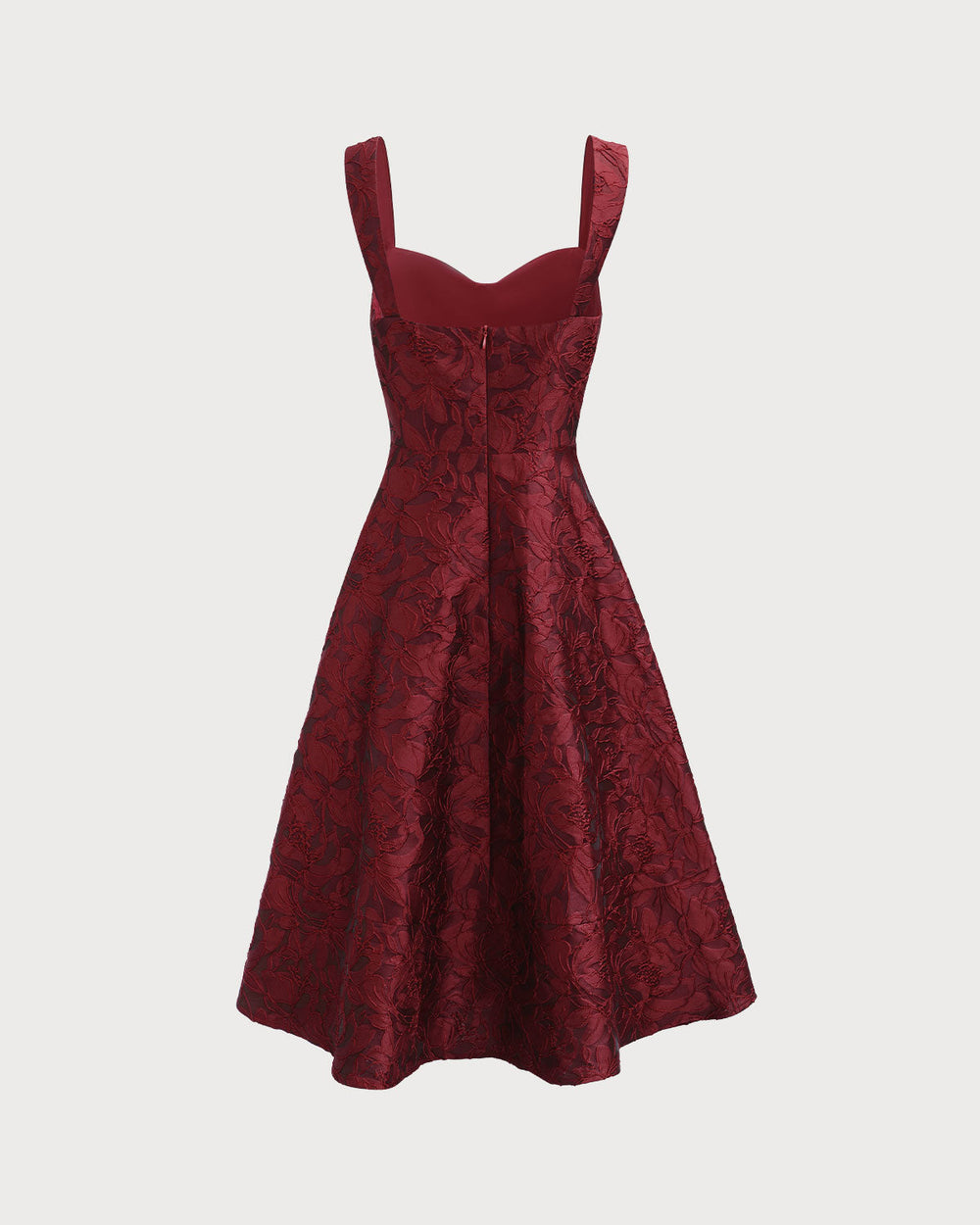 Vestido Camila | Elegancia en Jacquard Tono Rojo