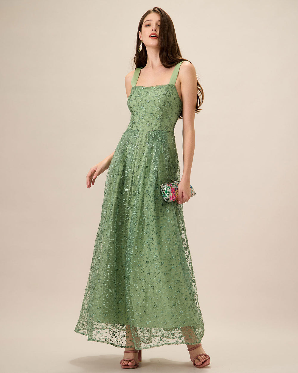 Vestido Renata | Elegancia en Malla Tono Verde
