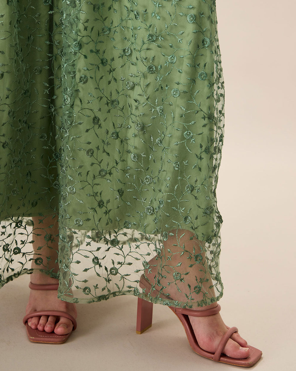 Vestido Renata | Elegancia en Malla Tono Verde
