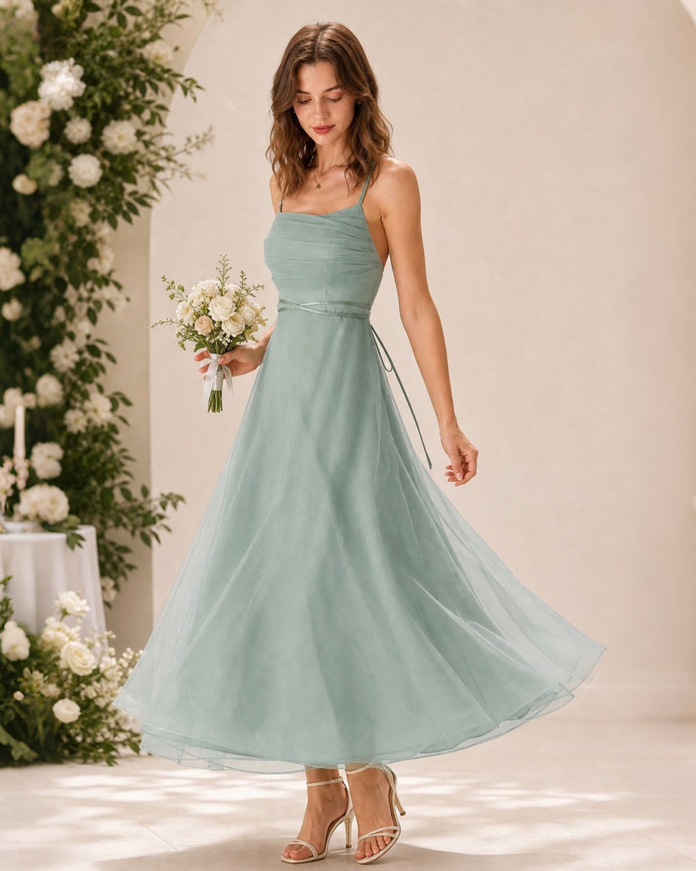 Vestido Regina | Elegancia en Malla Tono Verde
