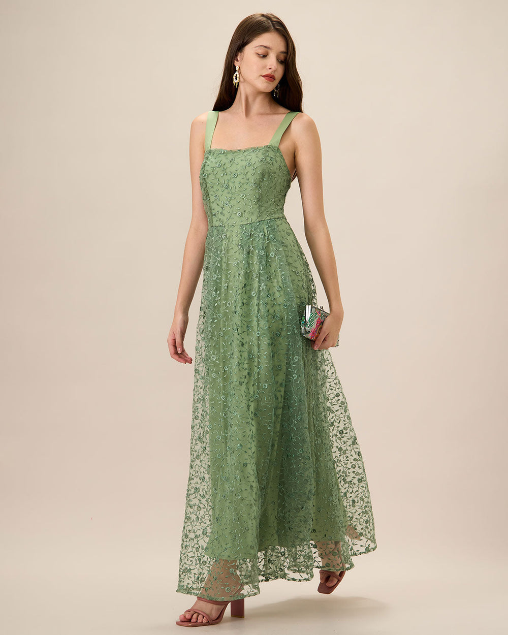 Vestido Renata | Elegancia en Malla Tono Verde