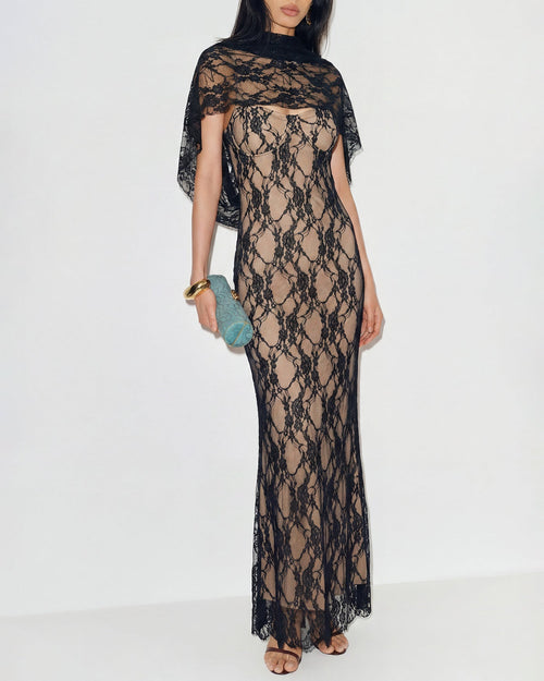 Vestido Amalia | Elegancia en Encaje Tono Negro