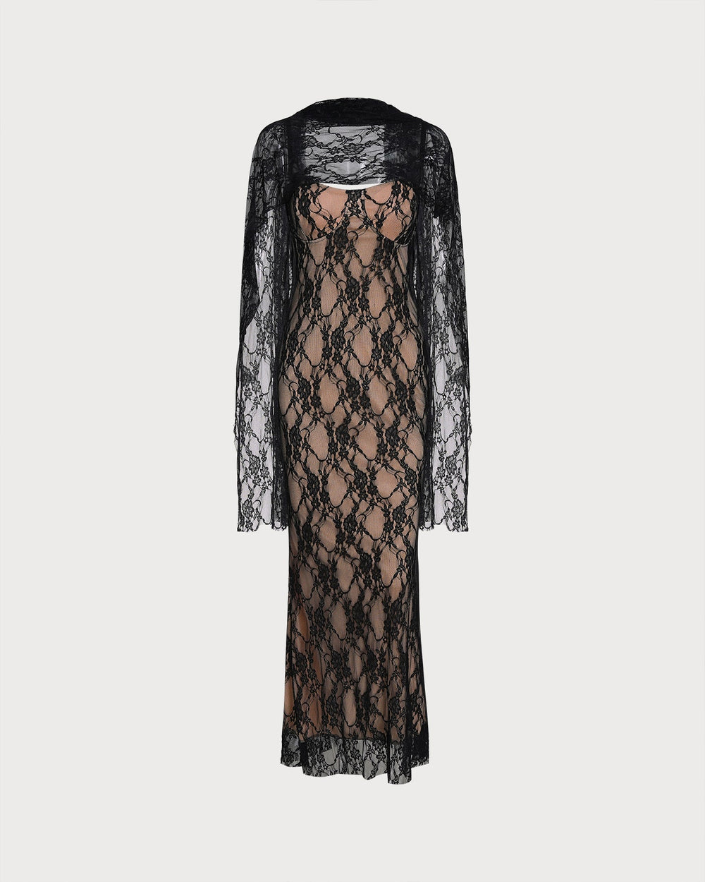 Vestido Amalia | Elegancia en Encaje Tono Negro