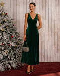 Vestido Ariadna | Elegancia en Terciopelo Tono Verde