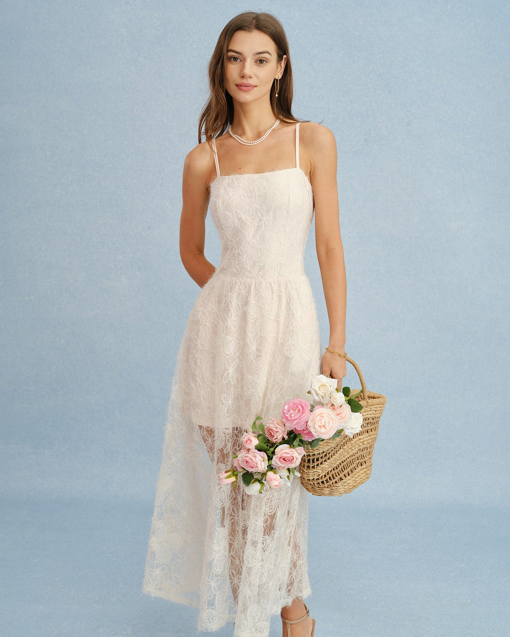 Vestido Emilia | Elegancia en Encaje Tono Durazno