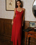 Vestido Serena | Elegancia en Satén Tono Rojo