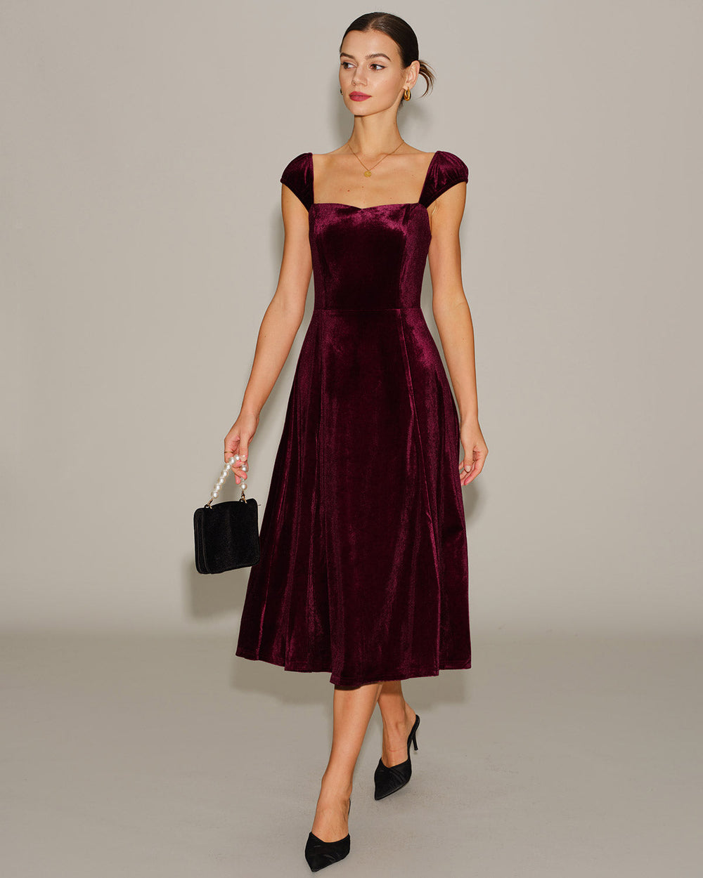 Vestido Ginevra | Elegancia en Terciopelo Tono Rojo