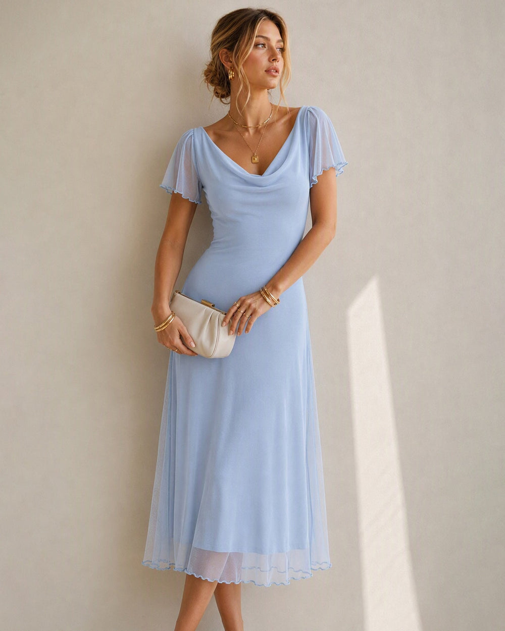 Vestido Renata | Elegancia en Malla Tono Azul