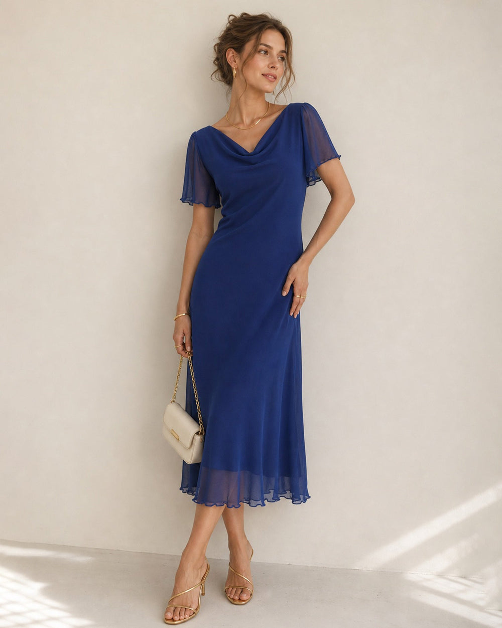 Vestido Carlota | Elegancia en Malla Tono Azul marino