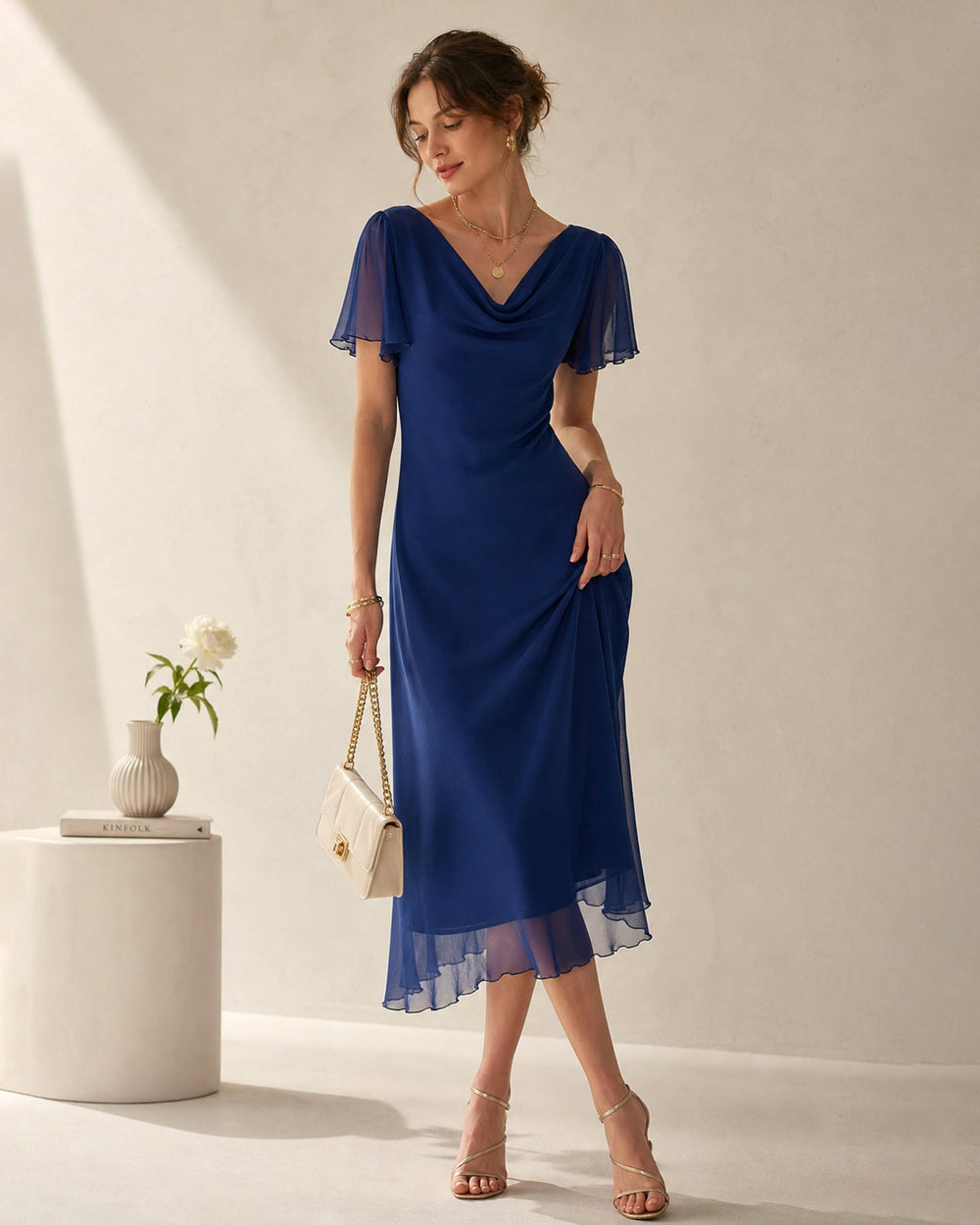Vestido Carlota | Elegancia en Malla Tono Azul marino